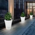 thumbnail image 3 of Solar Powered Illuminated Garden Planter Outdoor Decorative LED Flower Pot Vase with Automatic Lighting for Patio, 3 of 4