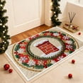 thumbnail image 4 of RICHMJ Knit-Look Christmas Rug -16"x24" Small Red Indoor Holiday Rug -Chimney Doormat- Snowflake Winter Xmas Garland Decor Washable Mat for Entryway Kitchen Porch Bathroom Non Slip (Chimney), 4 of 8