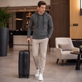 thumbnail image 3 of AZoiNM Men's Urban Fashion Hoodie, Casual Button-Down Sweatshirt, Lightweight Long Sleeve Hooded Pullover for All Seasons, 3 of 10