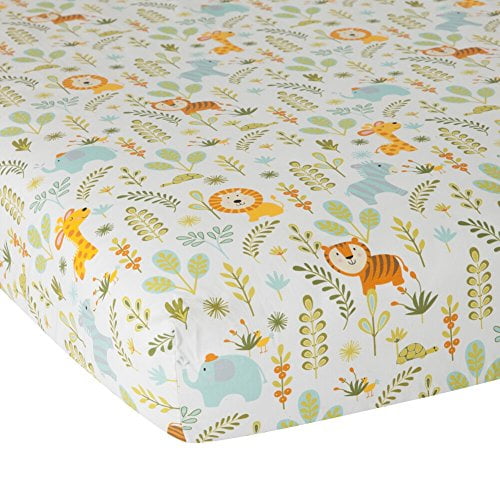 Lambs & Ivy Dena Happi Jungle Crib Sheet, Multi