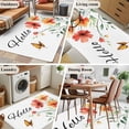 thumbnail image 5 of 3'x5' Area Rugs, Orange Red Floral Indoor Outdoor Area Rug for Living Room Bedroom, Rustic Pastoral Botanical Butterfly Washable Bathroom Rugs Kitchen Floor Carpet Mats Home Decor Aesthetic, 5 of 8