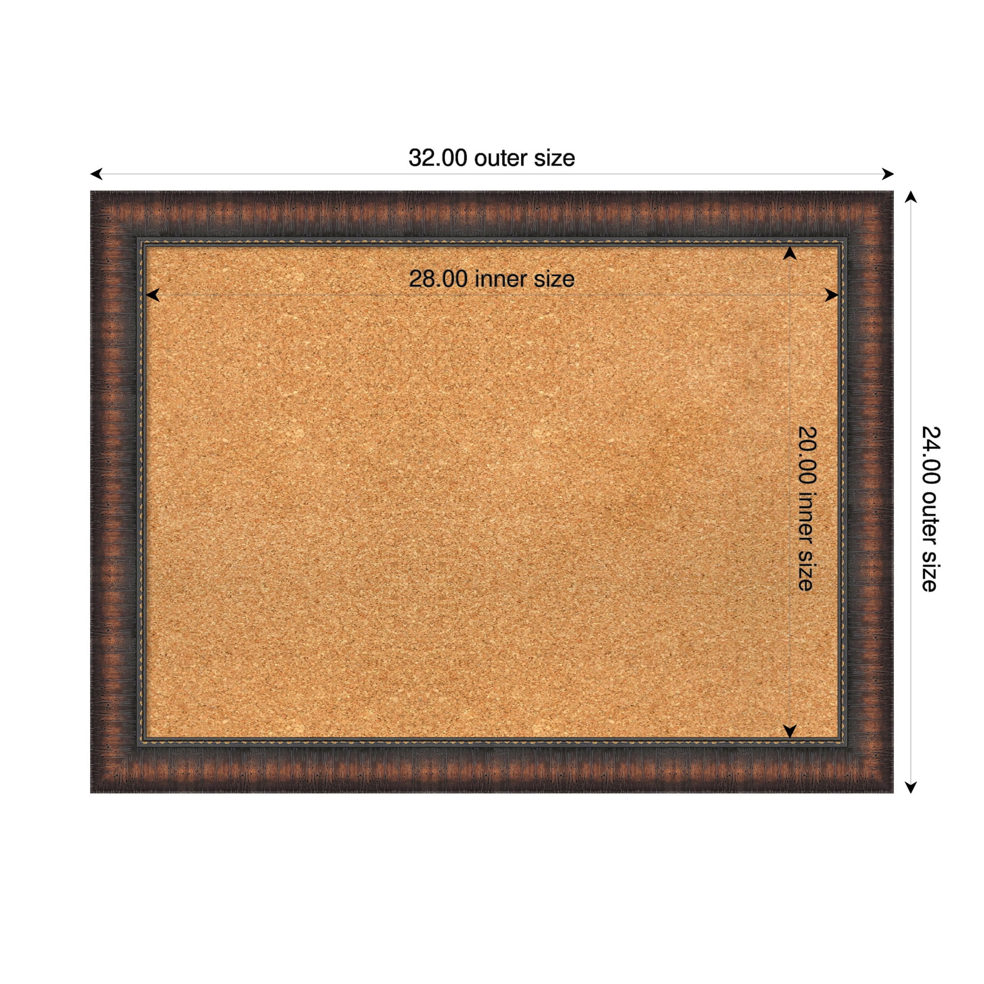 Amanti Art Natural Cork Board Framed Caleb Brown Bulletin Board 32 in. x 24 in.