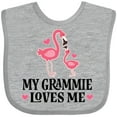 thumbnail image 3 of Inktastic Grammie Loves Me Girl Flamingo Girls Baby Bib, 3 of 4