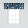 thumbnail image 2 of Ambesonne Cartoon Valance Pack of 2, Giraffes Dream Big Message, 54"X18", Night Blue Orange and Rose, 2 of 3