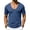Blue, variant on Yifymode Men's U Neck Short Sleeve Shirt, Tie Detail Pocket Design Casual Sports Style Top Army Green L