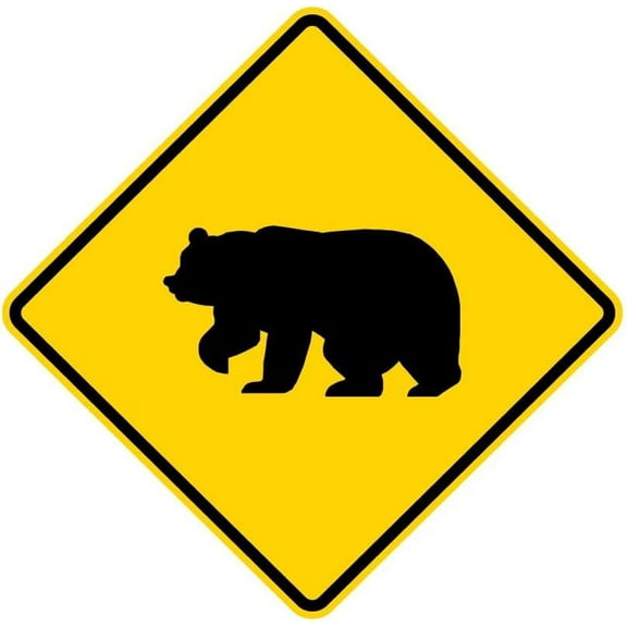 24 x 24 Bear Crossing Sign - Genuine Equine Crossing Symbol - 3M High Intensity Prismatic Reflective Sheeting - Prominent Warning Sign - 10-Year 3M Warranty