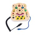 thumbnail image 3 of lionlar LED Busy Board Wooden Control Panel Montessori Toys LED Wooden Sensory Board for Smile Pattern, 3 of 9