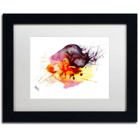 Trademark Fine Art "Abstract 10" Canvas Art by Mako, White Matte, Black Frame