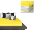 thumbnail image 2 of 4 Piece Zipper Sheet Set Includes (1 Zipper Fitted Sheet, 1 Flat Sheet And 2 Zipper PillowCase) with 10 Inch Deep Pocket 800 TC 100% Egyptian Cotton Solid Yellow Color Cal King Size, 2 of 7