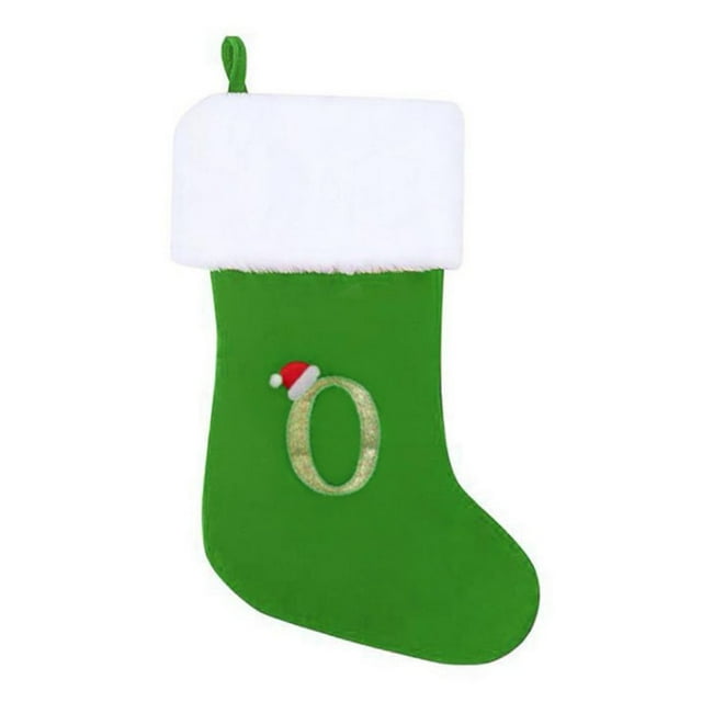 SUTENGDA 20 Inches Monogram Christmas Stockings Red Velvet with White Super Soft Plush Cuff Embroidered Xmas Stockings Classic Personalized Stocking Decorations for Family Holiday Season