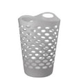 Mainstays 2 Bushel Flexible Round Laundry Hamper, Soft Silver