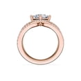 thumbnail image 2 of 1.00 Carat Brilliant Princess Cut Natural Diamond Elegant Solitaire with Accents Ring for her Solid 18K Rose Gold Size 9.5, 2 of 8