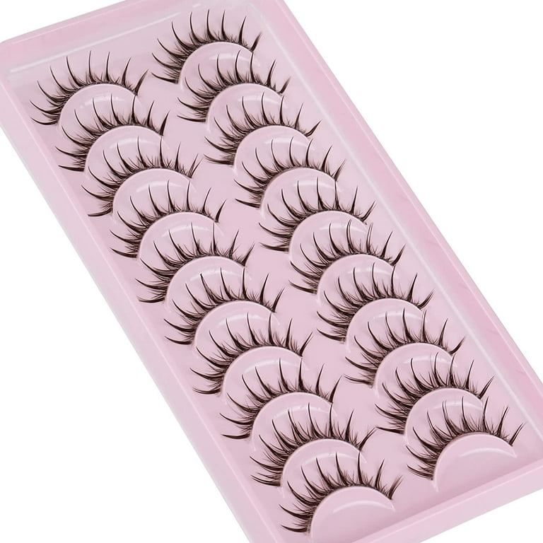 Manga Lashes Natural Look Wispy False Eyelashes Anime Spiky Eyelashes 10  Pairs for Spikey Wet Lash Look by 