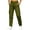 Army Green, variant on Women's Button Zip Cargo Jogger Pants, Ghalytn Elastic Back Waist Multi-Pocket Casual Outdoor Tapered Trousers
