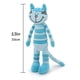 thumbnail image 2 of Peluche MR ViviCare, 13 cm, azul, con forma de gato de pie, abrazable, 2 of 8