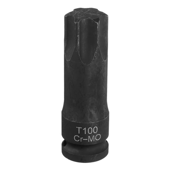 Uxcell T100 Torx Bit Socket 1/2" Drive 6 Point Torx Star Screwdriver Socket Adapter CR-MO Steel Impact Bit Sockets
