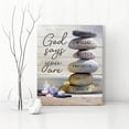 thumbnail image 3 of Farmhouse Christian Canvas Wall Art – God Says You Are Bible Verse Print with Zen Stacked Stones, Inspirational Scripture Framed Decor for Bathroom, Bedroom, Living Room or Office, 3 of 7