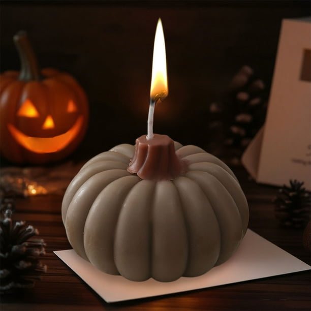 Vela perfumada de calabaza de Halloween, hecha a mano, vela de calabaza simulada, aromaterapia ambiental elegante