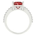 thumbnail image 4 of 2.44ct Princess Cut Red Natural Garnet 14k White Gold Engraving Statement Bridal Wedding Designer Ring Size 4, 4 of 5