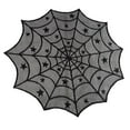 thumbnail image 5 of FESTFENDS Black Spiderweb Decor Spider Net Fabric 1Pcs Round Table Cloth for  Party Festivals, 5 of 8