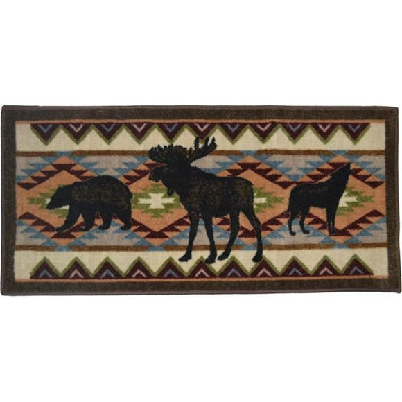 20 x 44 in. Cozy Cabin Woodland Party Printed Nylon Kitchen Mat & Rug
