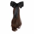 thumbnail image 1 of 40cm Elegant Black Bowknot Ribbon Long Curly Clip Style Wig Simulation Fluffy: X8L2, 1 of 8