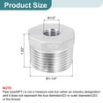 thumbnail image 2 of Uxcell 1Pack 1" Male to 1/4" Female NPT 304 Stainless Steel Reducer Hex Bushing, 2 of 6