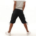 thumbnail image 5 of Vamuko Womens Cargo Shorts Baggy Drawstring Bermuda Shorts 2026 Summer Knee Length Casual Capris Elastic High Waisted Solid Capri Shorts with Pockets Black XL, 5 of 8