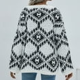 thumbnail image 4 of AOOCHASLIY Sweaters Fall Clothes Women's Casual Long Sleeve Loose V-neck Rhombus Pattern Pullover Sweater, 4 of 5