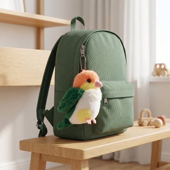 WEUVEB Soft Plush Parrot Bird Keychain, Cute Hanging Ornament for Car Keys, Decorative Accessory, Perfect , 1 Piece