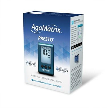 AgaMatrix WaveSense Presto Meter Kit For Glucose Care