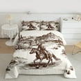 thumbnail image 5 of Manfei Western Rustic Farmhouse Queen Comforter Set,Tropical Desert Cactus Bedding Sets,Farm Animal Horse Bedding Comforter Set For Men Women,Super Cozy Room Decor,3pcs, 5 of 9
