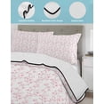 thumbnail image 4 of Pink Spring Floral Twin XL Size Down Alternative Comforter,Lightweight Comforter Quilt Bedding Set with Pillow Shams Elegant Watercolor Summer Botanical All Seasons Bed Comforter Duvet Insert 68"x98", 4 of 7