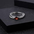 thumbnail image 2 of 0.5 Ct Dainty Garnet Ring, 925 Sterling Silver Ring Wedding Band, 2 of 6