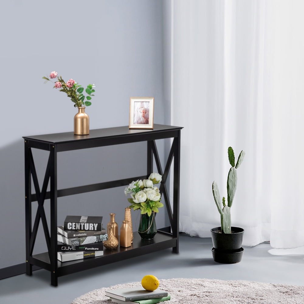 Lowestbest Console Table for Entryway, Side Cross Porch Table, Black Lowestbest Console Table for Entryway, Side Cross Porch Table, Black