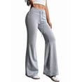 thumbnail image 2 of Women'S Wide Waistband Sweatpants Trendy Baggy High Waisted Casual Trousers Flare Leg Pant Light Gray XL, 2 of 7