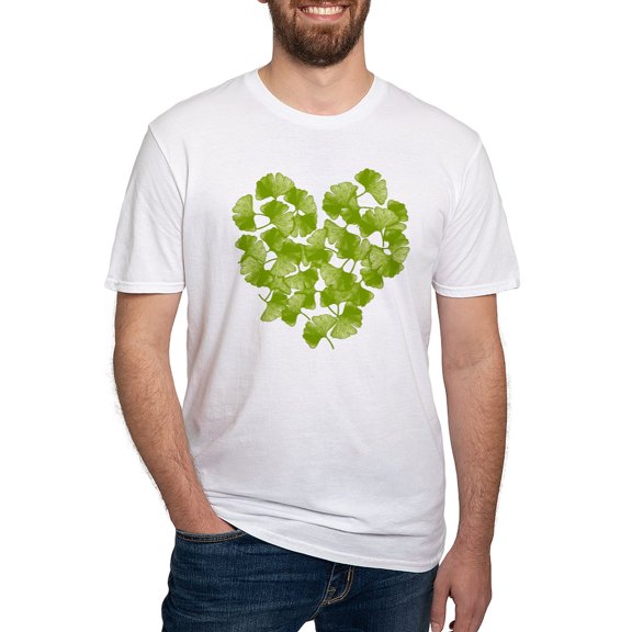 CafePress - Ginkgo Leaf Heart Fitted T Shirt - Fitted T-Shirt, Vintage Fit Soft Cotton Tee