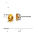 thumbnail image 2 of 14K White Gold Earring Stud Women'S Citrine Center Stone Mounting Oval Yellow 8 mm 5, 2 of 2