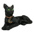 thumbnail image 2 of Green Eyed Black Cat With Crescent Moon Necklace Figurine, 2 of 8