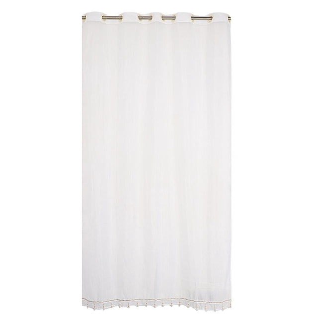 1 Pieza de Cortinas Blancas con Ojales, Cortina para Sala de , Dormitorio, , Ventana, Decoración, Varios Tamañ 150x250cm-con perfecl Cortina de ventana transparente