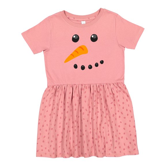 Inktastic Snowman Face Girls Toddler Dress