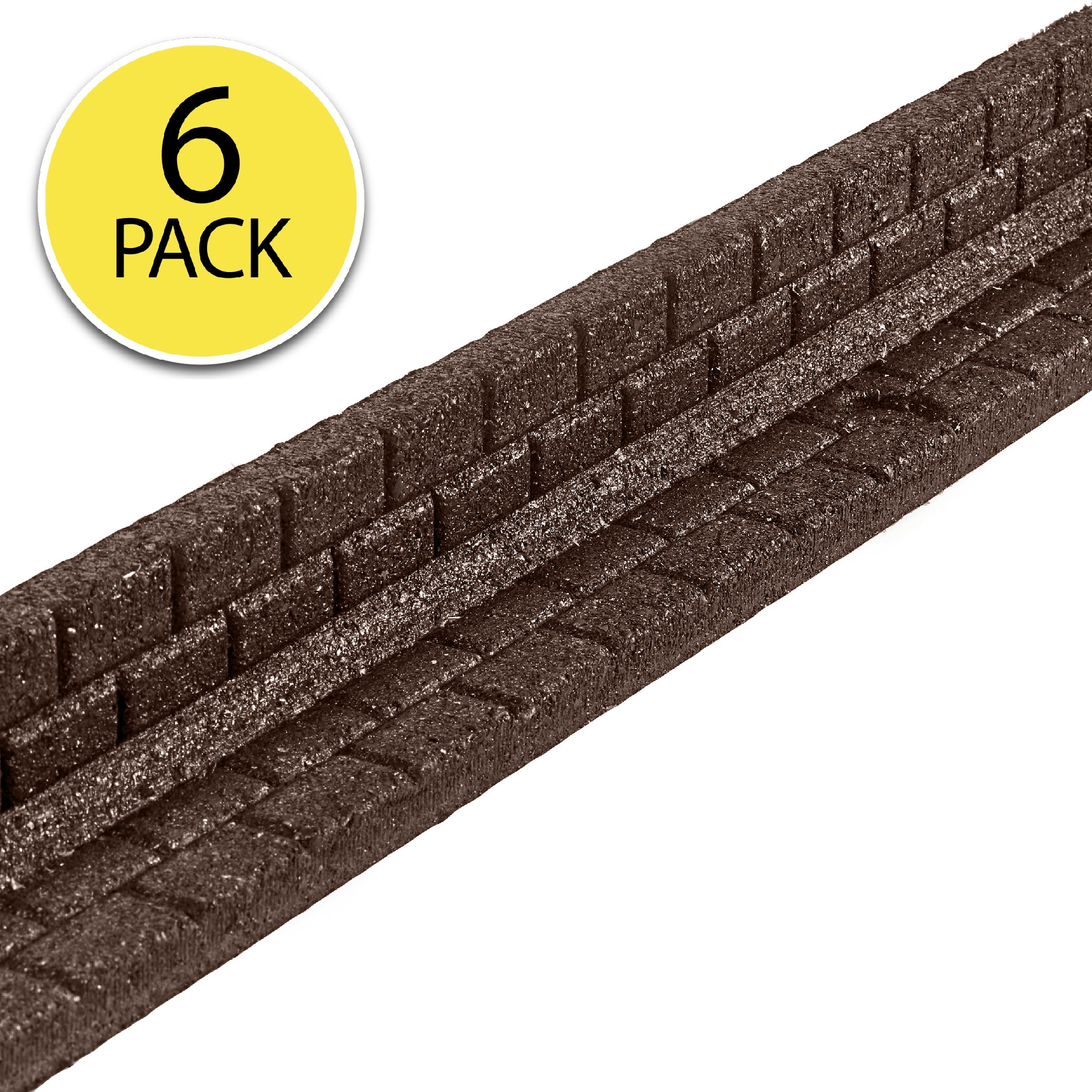 Rubberific Brickface Landscape Edging, 4' Brown Rubber Garden Edging