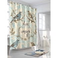 thumbnail image 3 of Vintage Bird Shower Curtain, Love Floral Teal Blue Watercolor Waterproof Shower Curtain Set with 12 Hooks Lightweight Washable Fabric Shower Curtains for Bathroom 72x72 Inches, 3 of 6