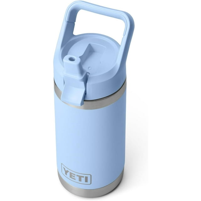 YETI Rambler Jr. 12 oz Kids Bottle, with Straw Cap, Big Sky Blue