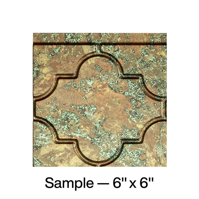 FASÄDE Monaco Decorative Vinyl Backsplash Panel in Copper Fantasy (6X6 Inch Sample)