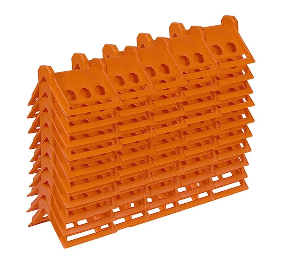 (50 Pack V Shaped Board 4" Orange Plastic Corner Edge Protectors for