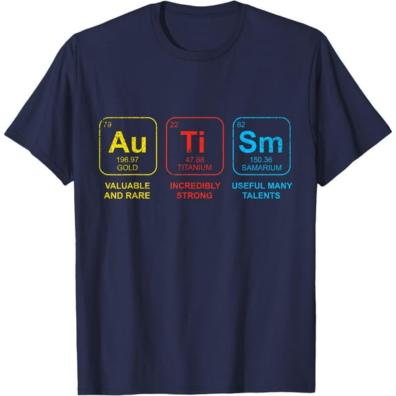 Autism Awareness Elements Periodic Table Unisex T-Shirt for Men Women Kids Toddler