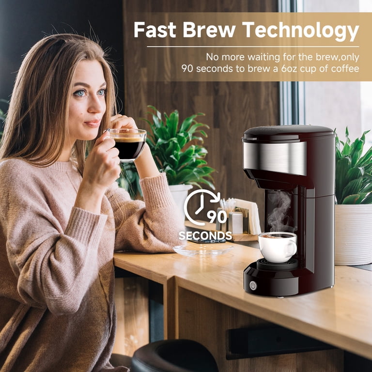 Kuhitley Single Serve Coffee Maker - Portable Mini Coffee Machine