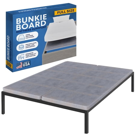 Continental Sleep, 38MM  Wood Bunkie Board for Full Size Bed - Under Mattress Support Board, Fully Assembled, Fabric Ventilation Cover - Replaces Wooden Slats or Box Spring for Bed Frames