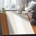 thumbnail image 5 of Area Rugs Indoor Non-Slip Rectangle Rug 5x8 Ft Caramel Beige Stripe Gradient Line Geometric Simple Rug Rubber Backing Floor Mats Non Shedding Home Decor Carpet for Entryway Living Room, 5 of 8